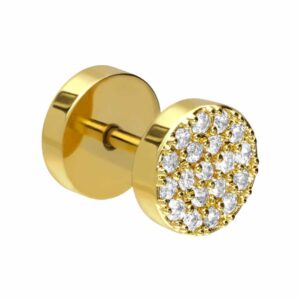 Chirurgenstahl Fake Plug mit Brass-Design KRISTALLE