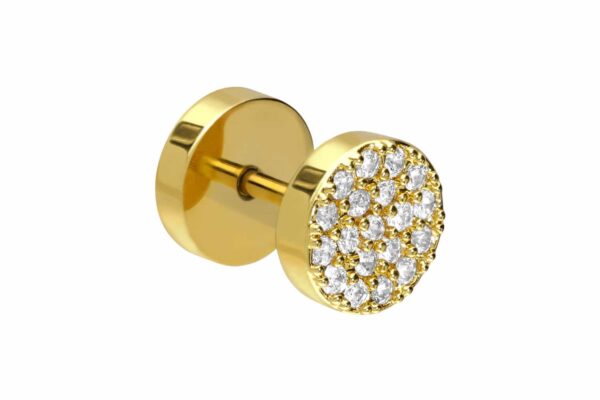 Chirurgenstahl Fake Plug mit Brass-Design KRISTALLE