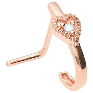 Chirurgenstahl Nasenstecker HERZ + KRISTALL ++SALE++