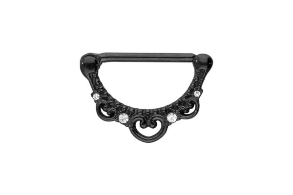 Chirurgenstahl Nippelpiercing Clicker HERZEN + KRISTALLE ++SALE++