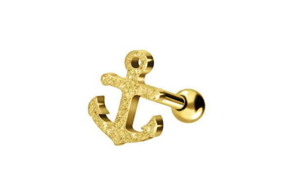 Chirurgenstahl Ohrpiercing ANKER + DIAMANTOPTIK