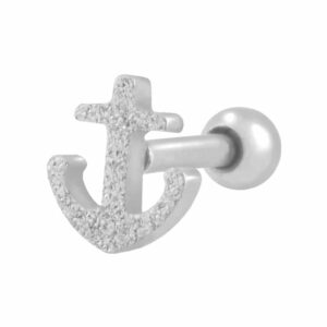 Chirurgenstahl Ohrpiercing ANKER + DIAMANTOPTIK ++SALE++