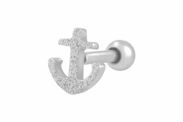 Chirurgenstahl Ohrpiercing ANKER + DIAMANTOPTIK ++SALE++