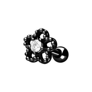 Chirurgenstahl Ohrpiercing BLUME + KRISTALL