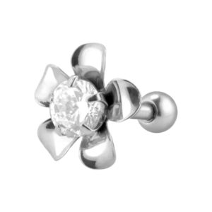 Chirurgenstahl Ohrpiercing BLUME + KRISTALL ++SALE++