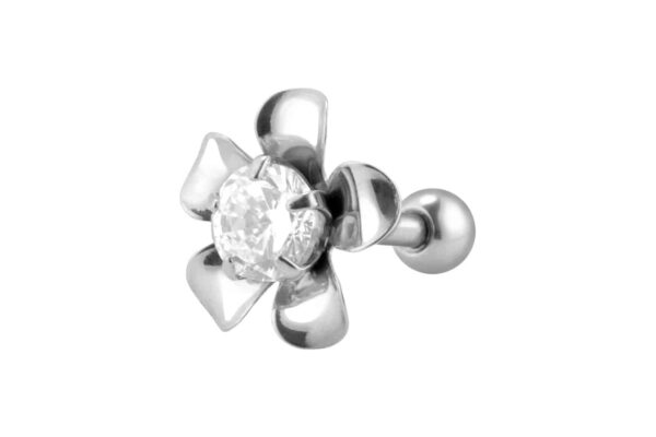 Chirurgenstahl Ohrpiercing BLUME + KRISTALL ++SALE++