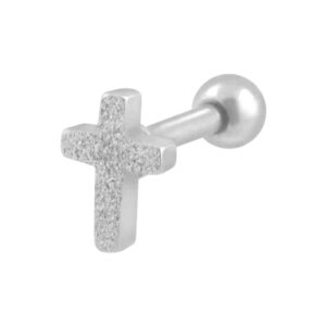 Chirurgenstahl Ohrpiercing KREUZ + DIAMANTOPTIK ++SALE++