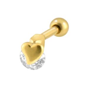 Chirurgenstahl Ohrpiercing KRISTALL + HERZ ++SALE++