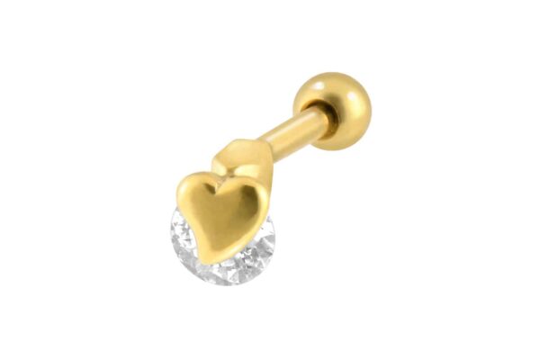Chirurgenstahl Ohrpiercing KRISTALL + HERZ ++SALE++