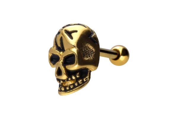 Chirurgenstahl Ohrpiercing TOTENKOPF ++SALE++