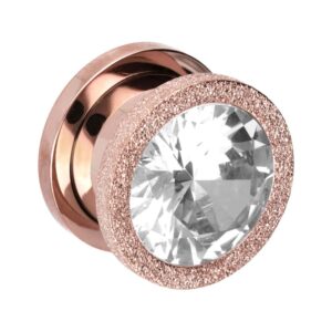 Chirurgenstahl Plug GROSSER KRISTALL + DIAMANTOPTIK ++SALE++