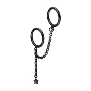 Chirurgenstahl Segmentring Clicker 2 RINGE + KETTE + STERN