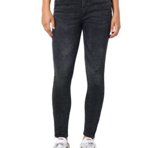 Noisy May Damen Jeans NMKIMMY NW ANK DART AZ160DG Slim Fit Grau Dark Grey Denim