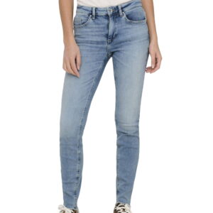 Only Damen Jeans ONLBLUSH MID SK ANK CRO349 - Skinny Fit - Blau - Light Medium Blue Denim