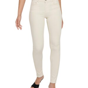 Only Damen Jeans ONLBLUSH MID SK ANK RAW DOT019 - Skinny Fit - Beige - Ecru