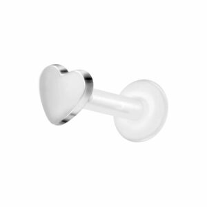 PTFE Labret mit Innengewinde + Titan-Aufsatz HERZ
