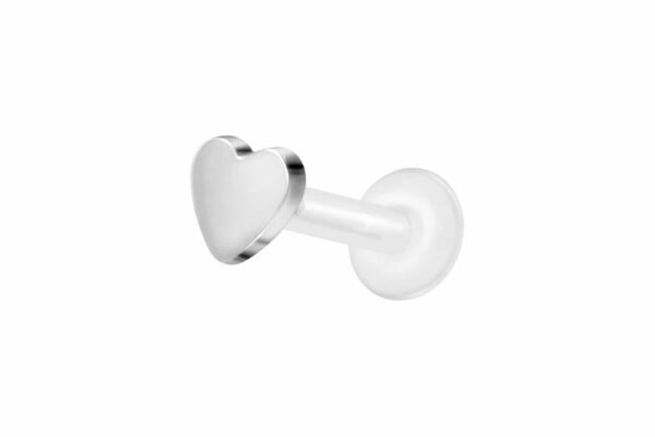 PTFE Labret mit Innengewinde + Titan-Aufsatz HERZ
