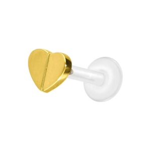 PTFE Labret mit Innengewinde + Titan-Aufsatz HERZ