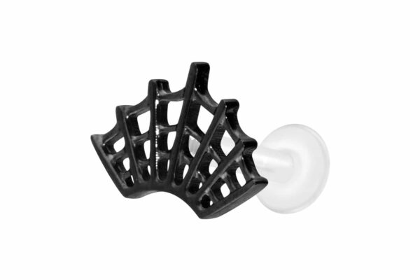 PTFE Labret mit Innengewinde + Titan-Aufsatz SPINNENNETZ