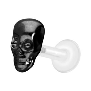 PTFE Labret mit Innengewinde + Titan-Aufsatz TOTENKOPF