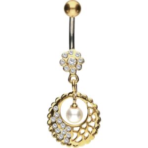 Titan Bananabell mit 925er Silber-Design BLUME + MANDALA + PERLE ++SALE++
