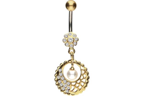 Titan Bananabell mit 925er Silber-Design BLUME + MANDALA + PERLE ++SALE++