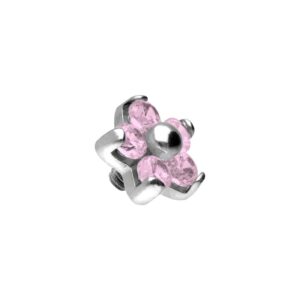 Titan Dermal Anchor Aufsatz BLUME MIT 5 KRISTALLEN ++SALE++