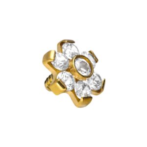 Titan Dermal Anchor Aufsatz BLUME MIT 7 KRISTALLEN