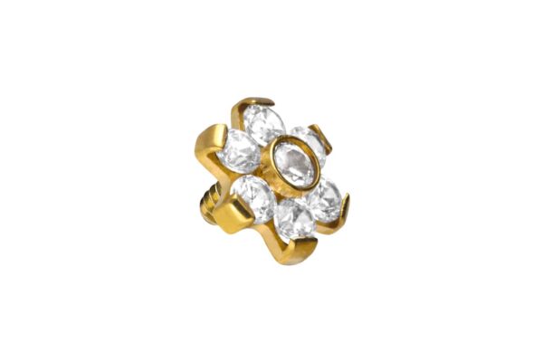 Titan Dermal Anchor Aufsatz BLUME MIT 7 KRISTALLEN