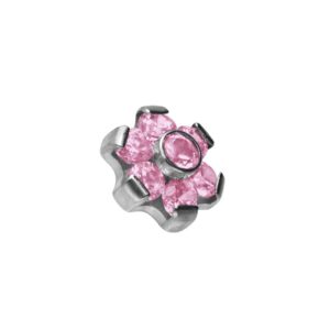 Titan Dermal Anchor Aufsatz BLUME MIT 7 KRISTALLEN ++SALE++