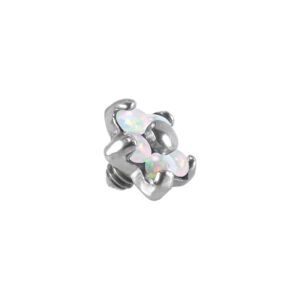 Titan Dermal Anchoraufsatz BLUME MIT 5 SYNTHETISCHEN OPALEN ++SALE++