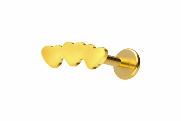 Titan Labret mit Innengewinde 3 HERZEN
