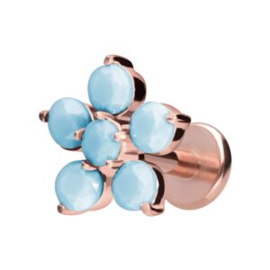 Titan Labret mit Innengewinde BLUME + SYNTHETISCHE TÜRKISE