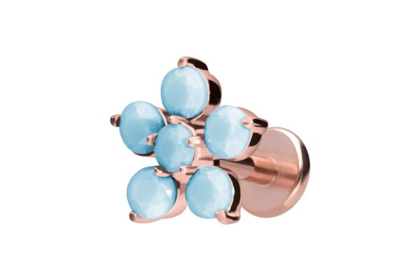 Titan Labret mit Innengewinde BLUME + SYNTHETISCHE TÜRKISE