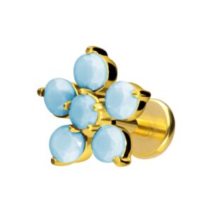 Titan Labret mit Push Fit BLUME + SYNTHETISCHE TÜRKISE