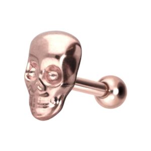 Titan Ohrpiercing mit Innengewinde TOTENKOPF