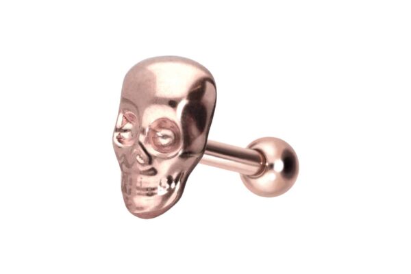 Titan Ohrpiercing mit Innengewinde TOTENKOPF