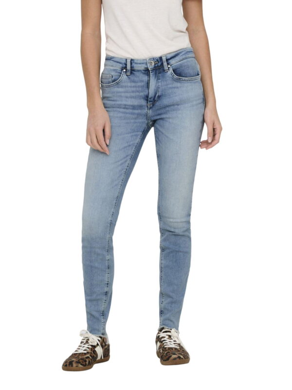 Only Damen Jeans ONLBLUSH MID SK ANK CRO349 - Skinny Fit - Blau - Light Medium Blue Denim