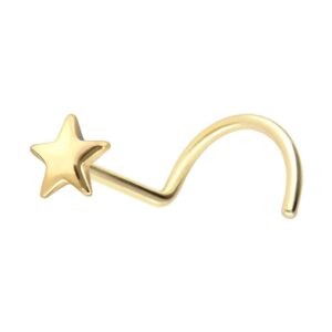 14/18 Karat Gold Nasenstecker Spirale STERN