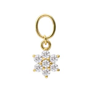 18 Karat Gold Anhänger für Clicker MOISSANIT-BLUME