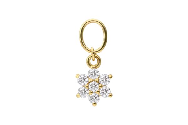 18 Karat Gold Anhänger für Clicker MOISSANIT-BLUME