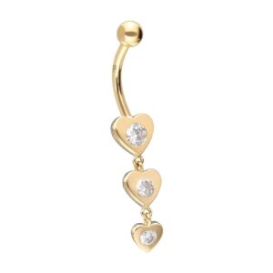 18 Karat Gold Bananabell MOISSANITE + 3 HERZEN
