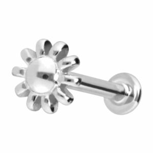 14 Karat Gold Labret mit Innengewinde BLUME