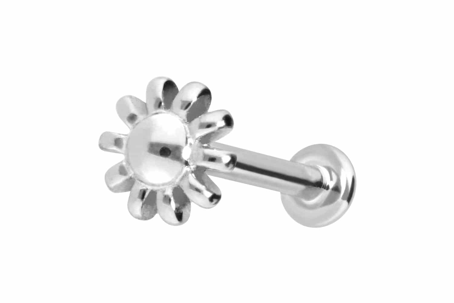 14 Karat Gold Labret mit Innengewinde BLUME