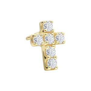 18 Karat Gold Schraubaufsatz mit Außengewinde DIAMANT-KREUZ