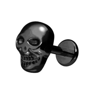 Premium Titan Labret mit Innengewinde TOTENKOPF