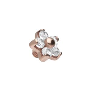 Titan Dermal Anchor Aufsatz BLUME MIT 5 KRISTALLEN