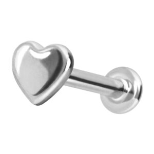 14 Karat Gold Labret mit Innengewinde HERZ