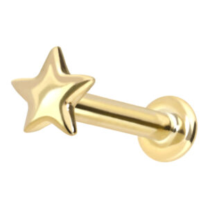 14 Karat Gold Labret mit Innengewinde STERN