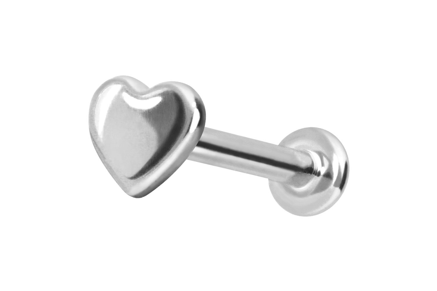 14 Karat Gold Labret mit Push Fit HERZ